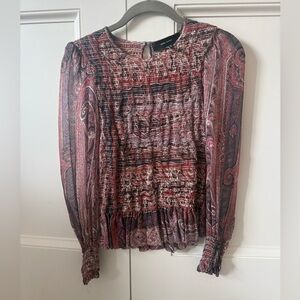 Isabel Marant Red and Black Patterned Blouse